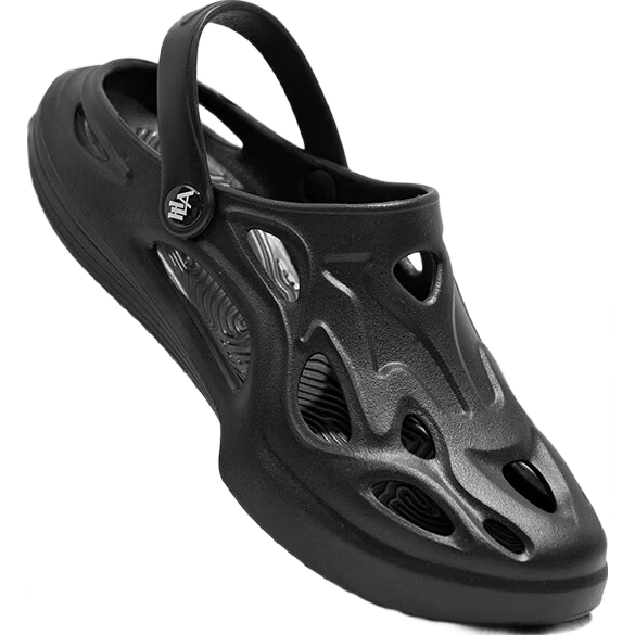 HLA Sandals, Men's Hole Shoes, Closed-Toe Comfortable Slippers HAALXM2FBK065, Black, Size 42/43 (Dual Size)