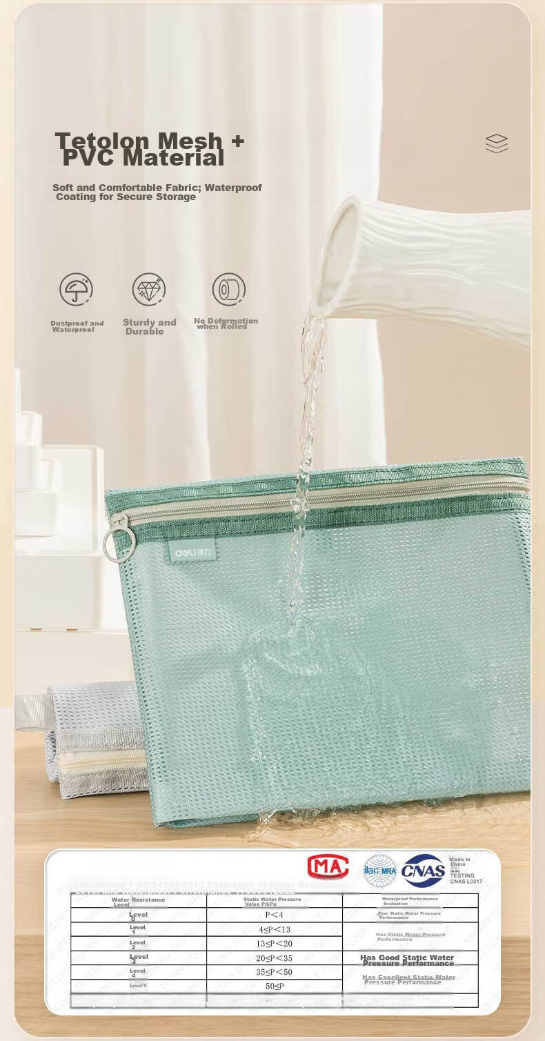 Deli A5 Zipper Document Bag, Subject-Specific Duolong Subject Bag, Handled Student Classification Storage, Homework Materials Exam Paper Stationery Bag, Single Mixed Color 3