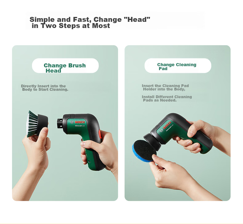 Bosch Electric Cleaning Brush, Dual-Use for Car And Home, Multifunctional, Powerful Wireless Handheld, for Kitchen, Bathroom Tiles, Toilet Cleaning Tool 10