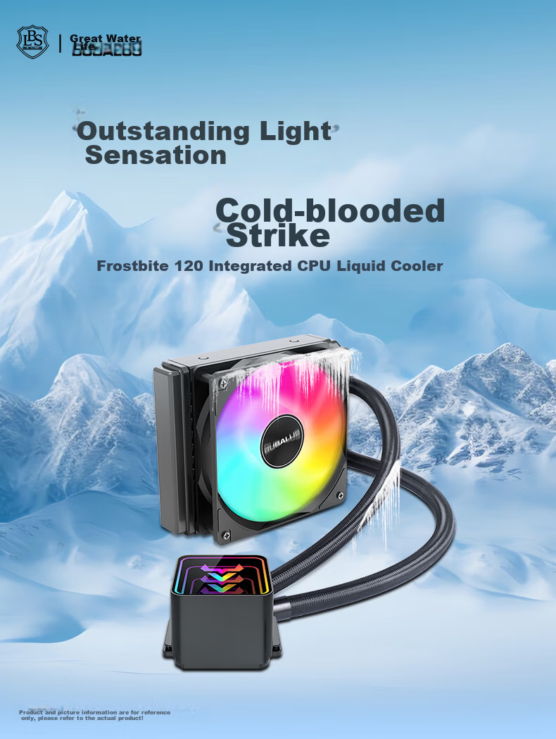 BUBALUS Lingshuang 120 All-In CPU Water Cooler (Iridescent Mirror Cold Head / Compatible with Intel LGA2011/AMD/Multi-Platform/PWM Temperature Control/Computer Fan) 1