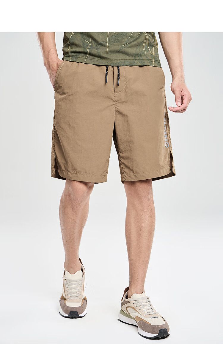 DANCING WOLVES [Draping And Wrinkle-Resistant] Summer Quality Elastic Casual Pants Men's Casual Shorts 001 Black 52/L 9