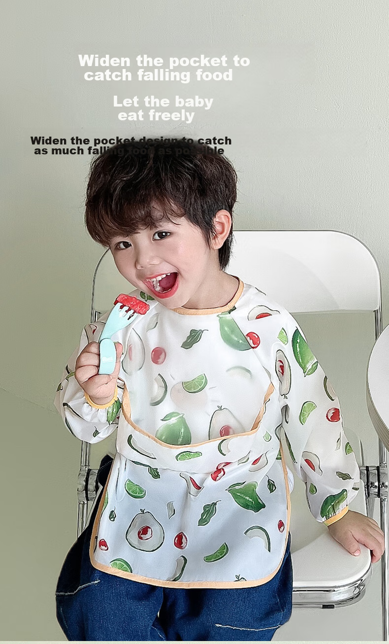 Hengkaili Dining Chair Cover, Waterproof And Stain-Resistant Bib for Eating, All-In Baby Apron, Children's Smock for Drawing, Reverse-Wear Clothing 5