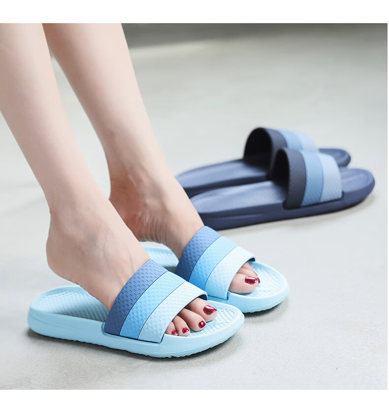 GUOLUOFEI Slippers for Men, Odor-Free, Summer Shower Home Use, Non-Slip Thick Sole, Anti-Odor, Women's Summer Bathroom Slippers, Sky Blue, Size 40-41 13