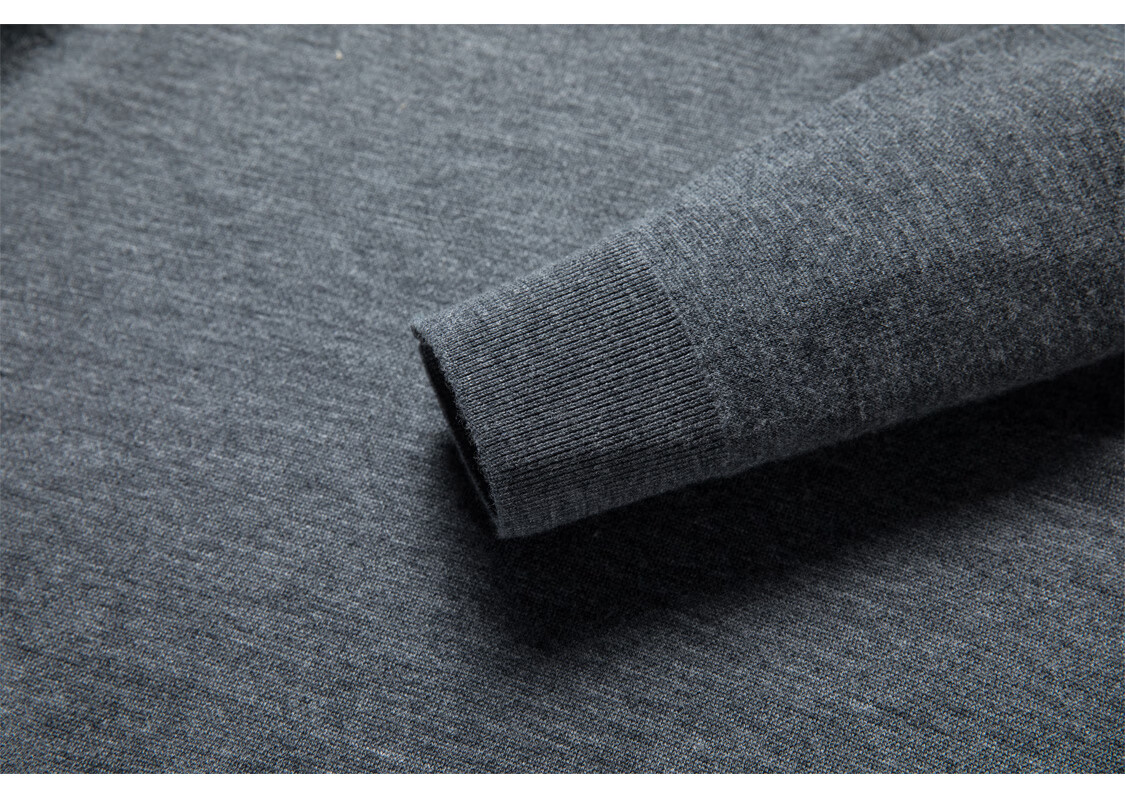 Hengyuanxiang Men's Wool Sweater Autumn Winter Thickened V-Neck Machine Washable Fine Spun Knitwear Medium Gray 175 17