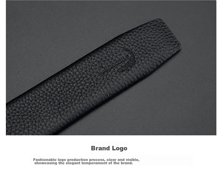 CROCODILE Men's Inner Belt, Top-Grain Leather, Automatic Buckle, Casual Waistband for Young Men, Gift 12968 for Boyfriend 19
