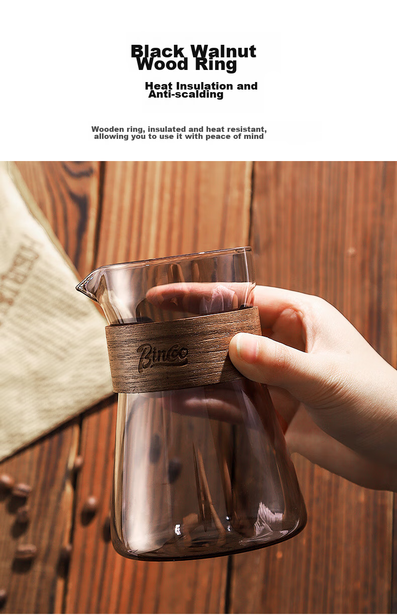 Bincoo Coffee Sharing Pot, Pour-Over Coffee Set, Glass Pot, Japanese-Style Drip Coffee Cup, Cold Brew Pot, Tasting Cup 7