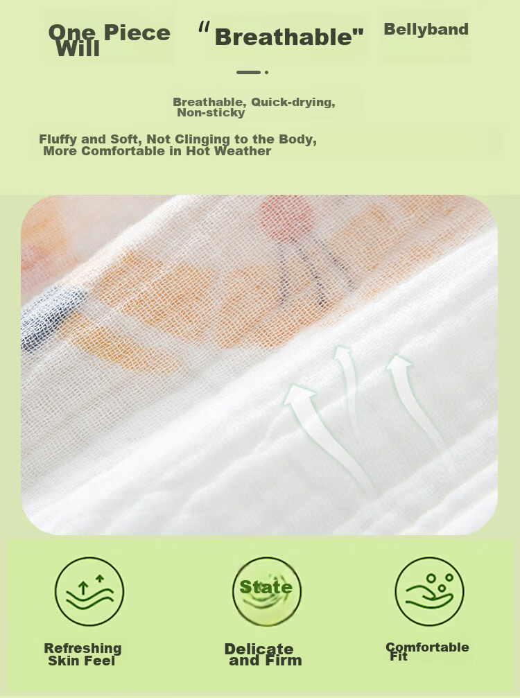 9I9 Baby Belly Cover, Summer Thin Pure Cotton Gauze, Newborn Belly Protection Vest, Infant Sleeping Bag, Onesie, 2-Piece Set, A302 5