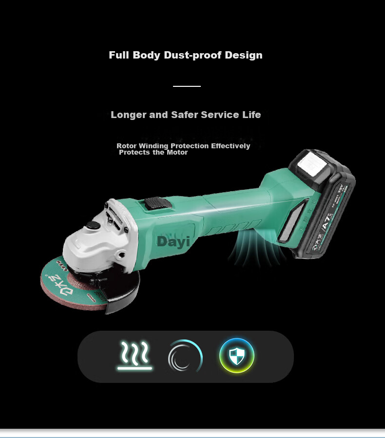 Dayi Angle Grinder 5801S Brushless Lithium Battery Multifunctional Cutting Grinding Polishing Machine [4.0Ah Dual Battery] 5