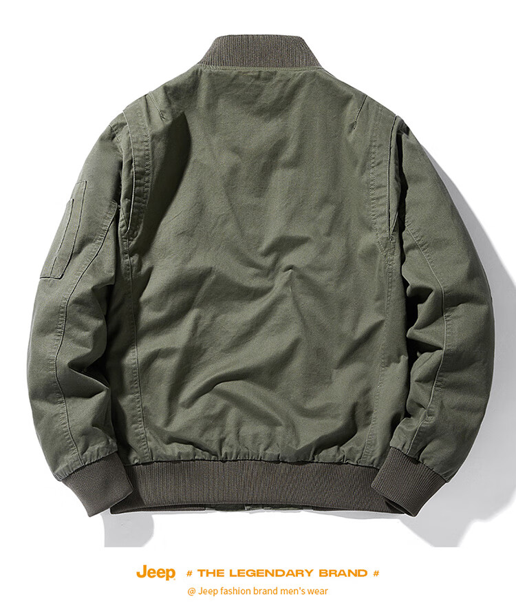 JEEP Men's Jacket, Spring And Autumn Baseball Collar Loose Casual Workwear Clothing, Blue, M 15