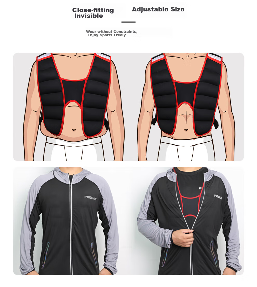 PROIRON Puli'ai Weighted Vest Waist Belt with Hidden Sandbags for Running, Sports Equipment, Black And Red, 5KG 12