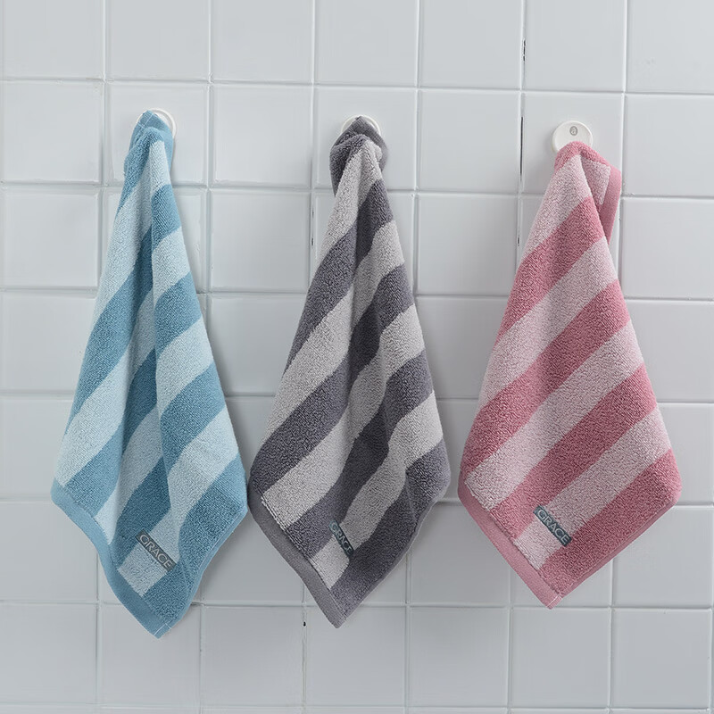 Grace Class A Antibacterial And Anti-Mite Pure Cotton Square Towels, 3-Pack, Soft Comfortable Thickened Absorbent Small Towels for Wiping Sweat And Sports
