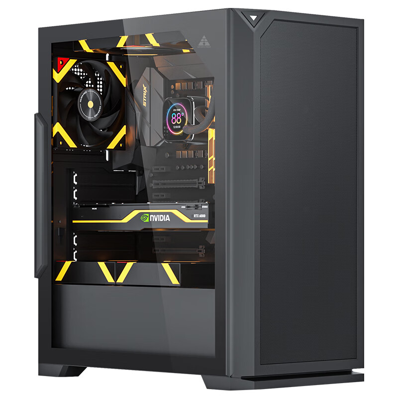 Golden Field FM01 Black Iron Mesh High Flow Cooling Wide Desktop Computer Case Supports ATX Motherboard / 8 Fan Positions / 240mm Radiator