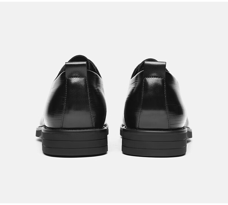 HLA Business Casual Men's Breathable Leather Derby Dress Shoes HAAPXM1EBA068 Black Size 38 33