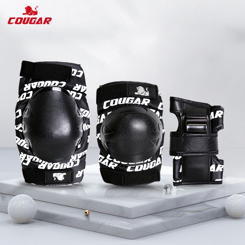 COUGAR Roller Skating Protective Gear for Adults, Ice Skates Hand Guards Wrist Guards Knee Pads Elbow Guards Size M