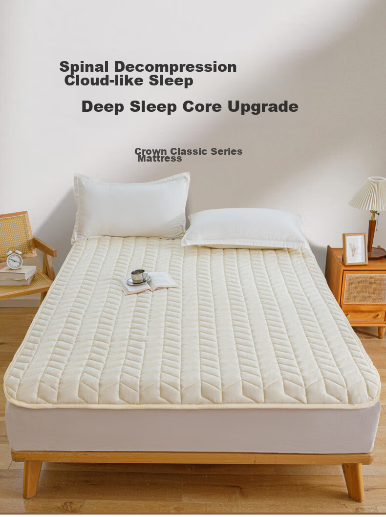 CROWN Mattress Pad, Single Size 0.9x2 Meters, Student Dormitory Bunk Bed Mat, Quilt, 0.9 Meter Bed, Foldable Soft Pad 1