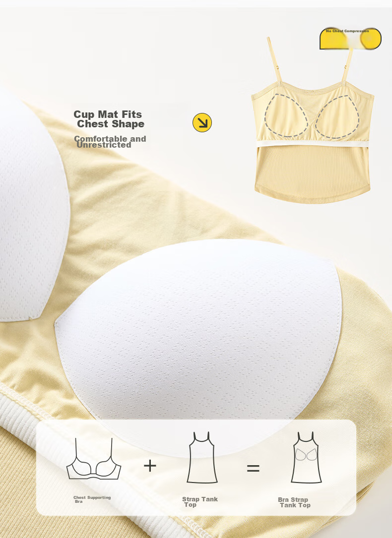 Fenteng Women's Camisole Cooling Silk Bra-Free Breathable Versatile Backless Base Layer Top 3