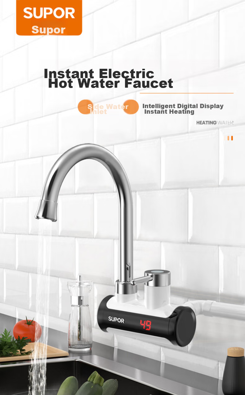 SUPOR Electric Water Heater, Side Water Inlet Instant Heating Quick Heating Fast Heating Hot Water Kitchen Bathroom Balcony Electric Water Heater 272047-01 Side Water Inlet 2