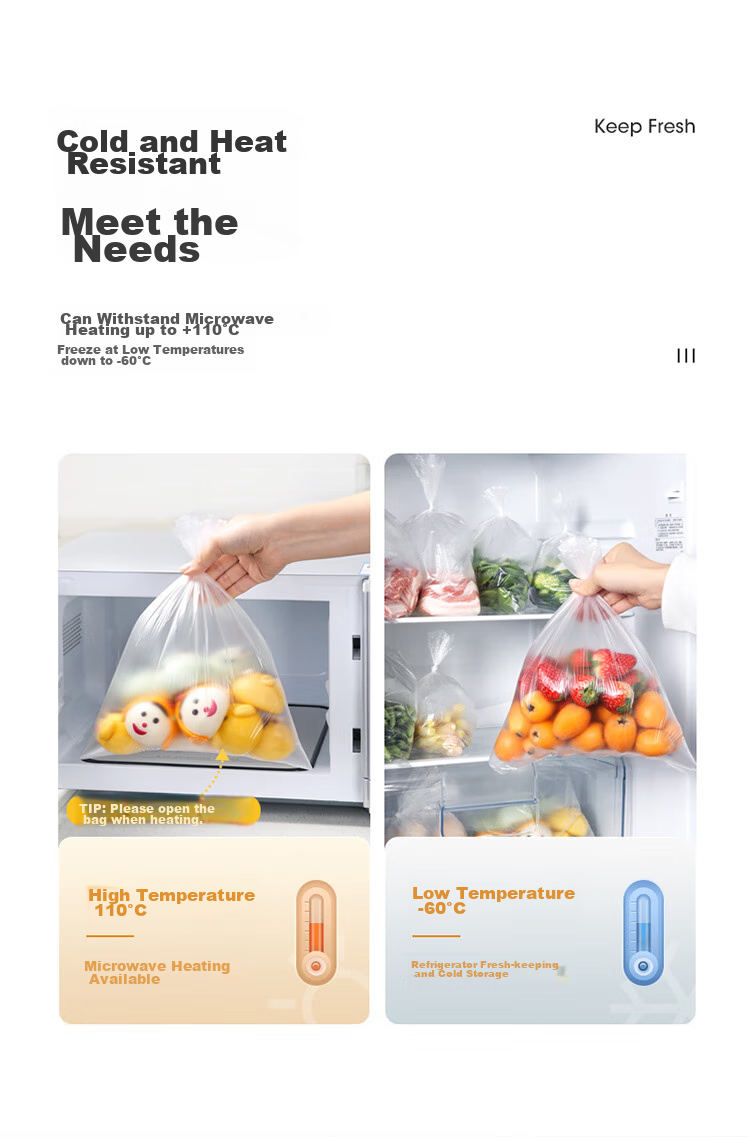 MARYYA Food Storage Bags Vest-Style 280 Count Large Size Food-Grade Thickened Sealed Bags Disposable Roll-Up Packaging Bags 10