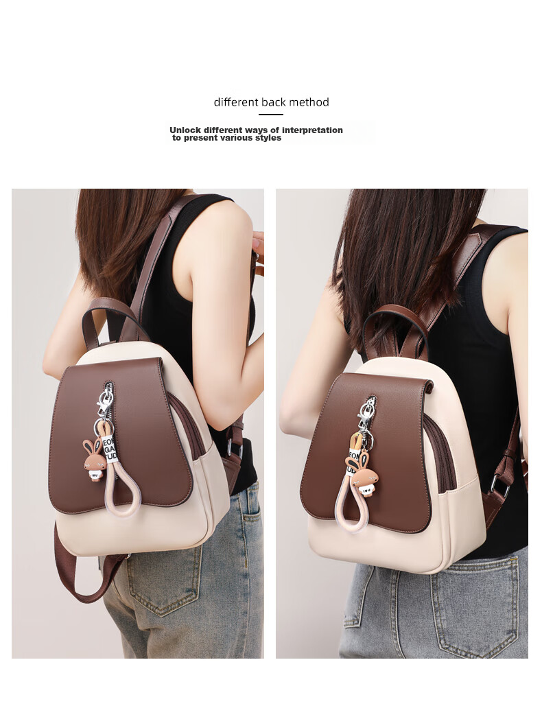 YUYULA Leather Backpack for Women, Luxury Large Capacity Backpack, Stylish And Lightweight Travel Bag for College Students, Birthday Gift for Girlfriend 6