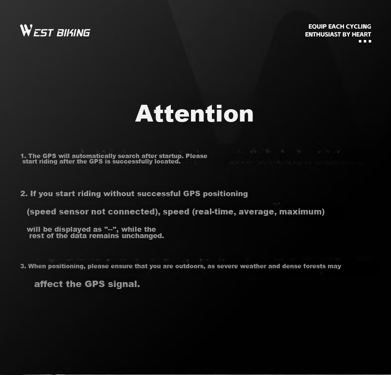 WestBiking Bicycle GPS Speedometer, Wireless Speed Measurement And Positioning, Odometer, Speed Recorder 25