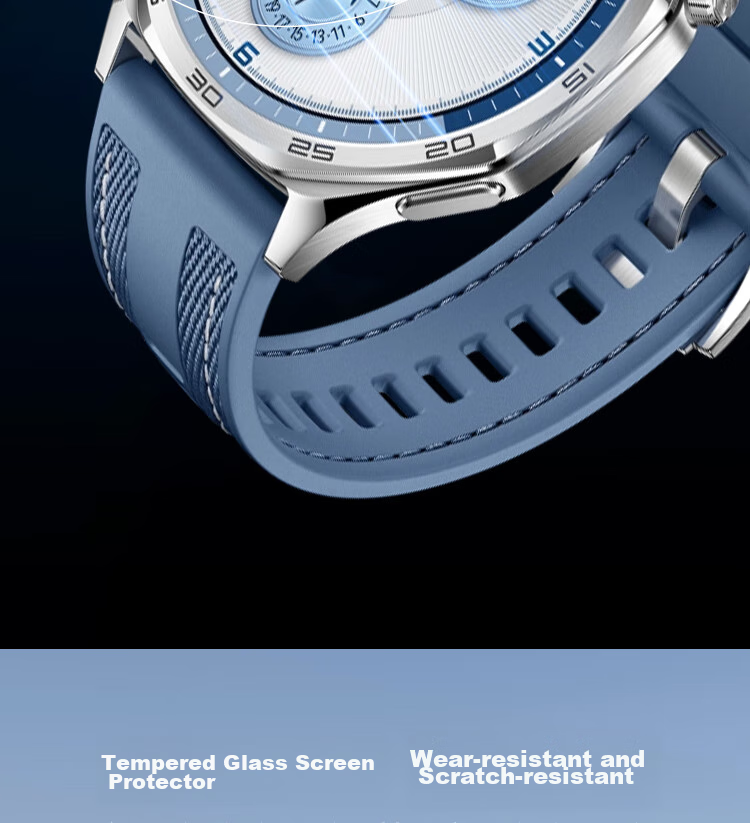 ESCASE [Three-Piece Deluxe Set] Huawei Watch GT5 Tempered Glass Screen Protector, Full Coverage, HD Clear, Shatterproof, Fingerprint-Resistant Protective Film for Watch GT5Pro, 46mm Dial 8