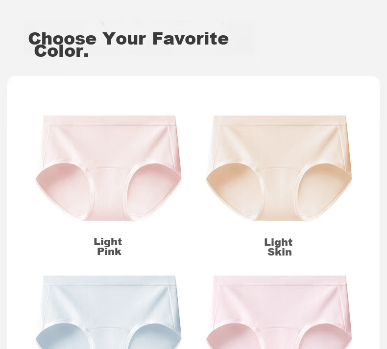 Ordifen 6-Pack Women's Underwear, Pure Cotton 10A Antibacterial 100% Cotton Extended Crotch Breathable Mid-Rise Young Women's Triangle Panties 22