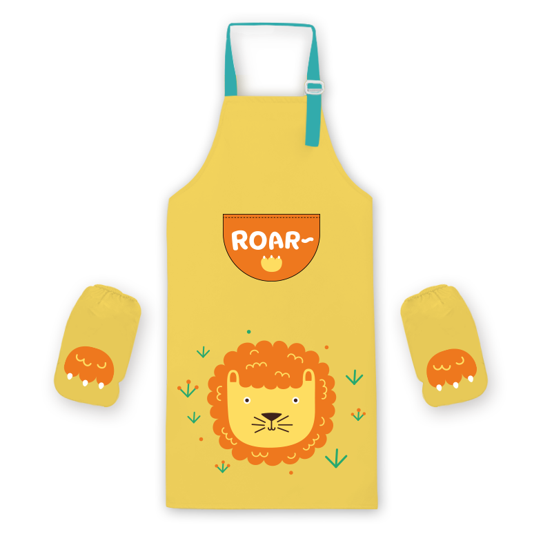 Babyprints Children's Apron, Drawing Smock, Waterproof Coverall, Baby Eating And Painting Kitchen Set, Waterproof, Dirt-Resistant, Easy to Clean, with Sleeves