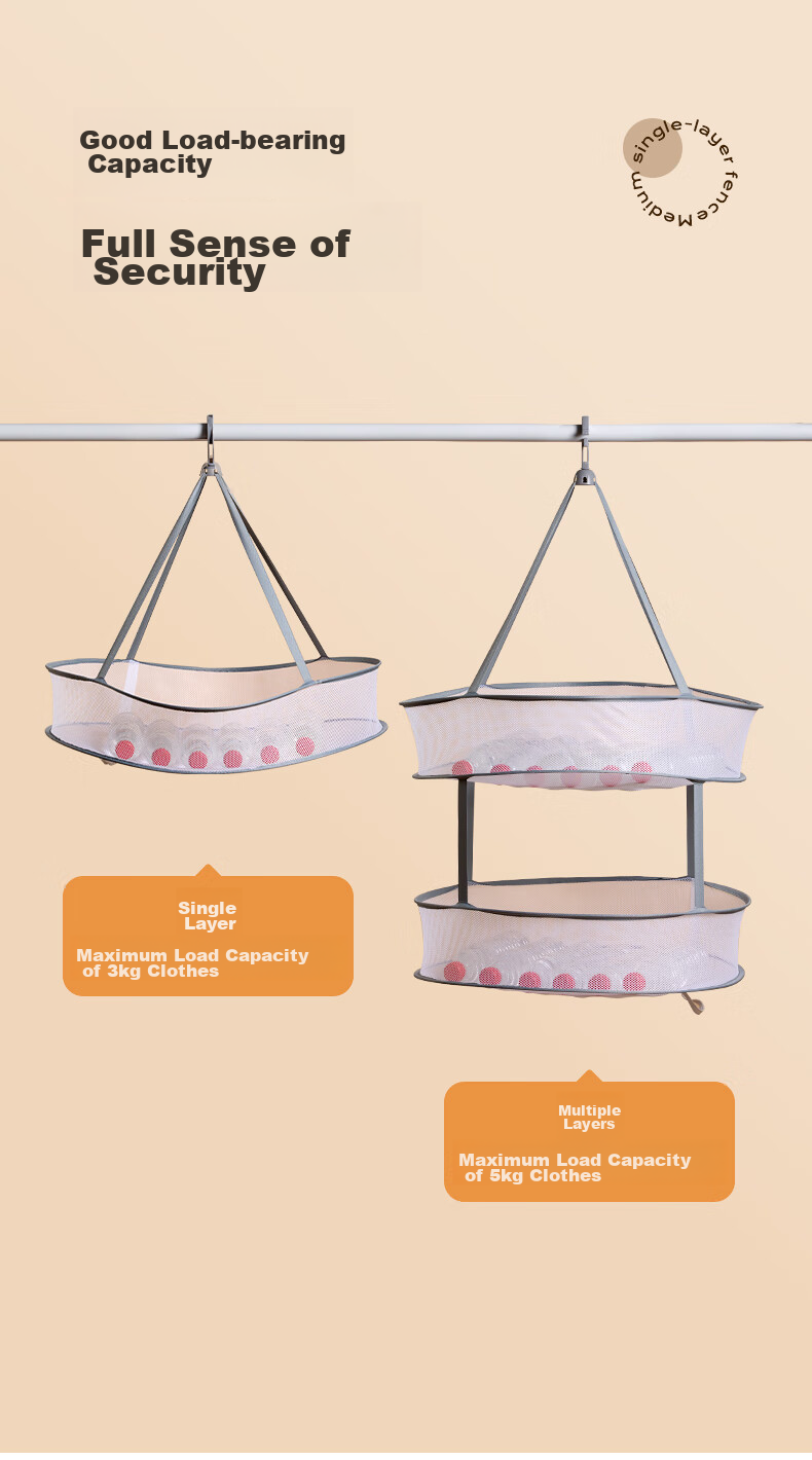 CHAHUA Clothes Drying Rack, Flat Clothes Hanger, Anti-Deformation Drying Net, for Hanging Underwear And Socks, Drying Aid for Sweaters, Large Single-Layer Desig 4