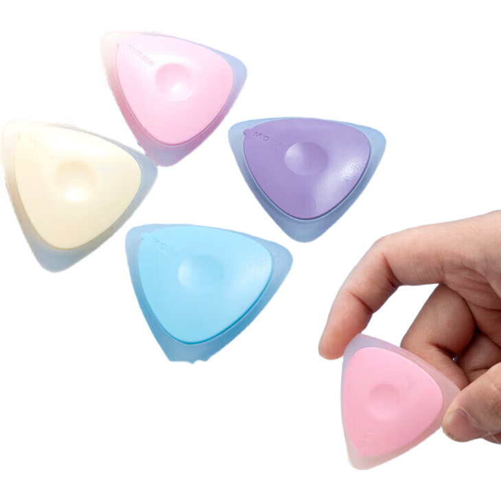 M&G Erasable Triangular Candy-Colored Rubber Erasers, Student Stationery, Random Colors, AXP39501, Pack of 5