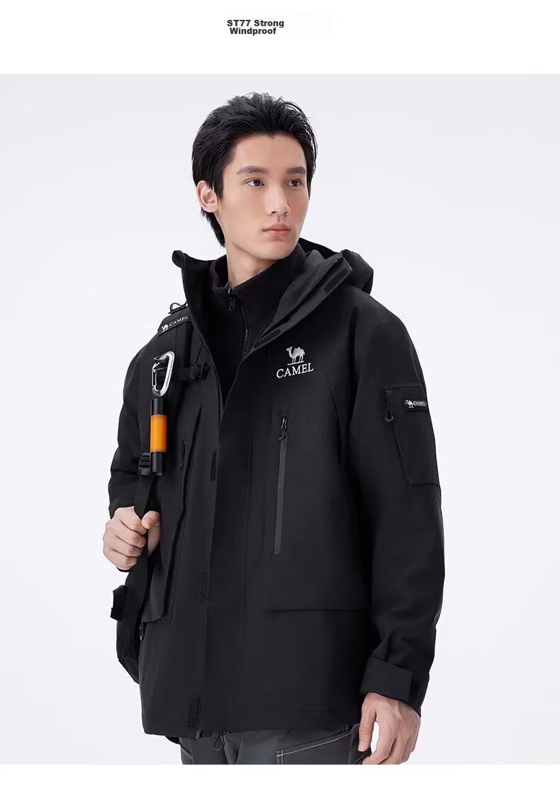 CAMEL Outdoor Jacket Three-In Unisex Coat, Heavy Rain-Resistant Waterproof Windproof Mountaineering Wear A34CA18673 23