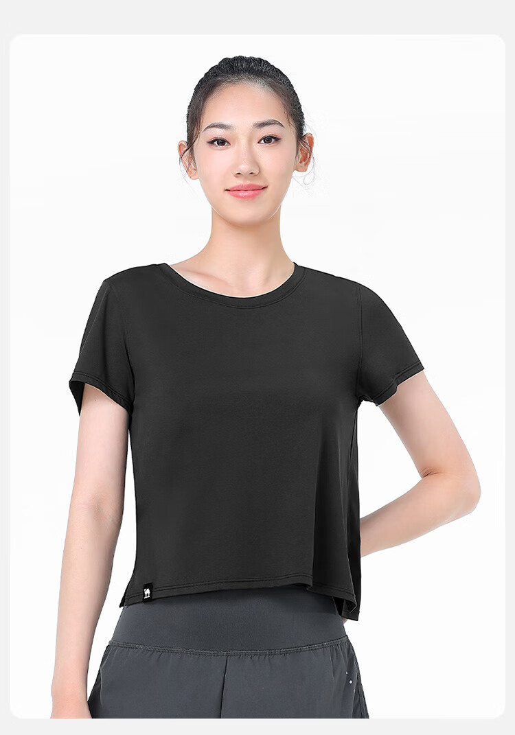 CAMEL Women's Yoga Top, Short-Sleeved, Breathable, Quick-Drying Running Shirt, Fitness Wear, Lightweight Sports T-Shirt Y24BAT6009 41