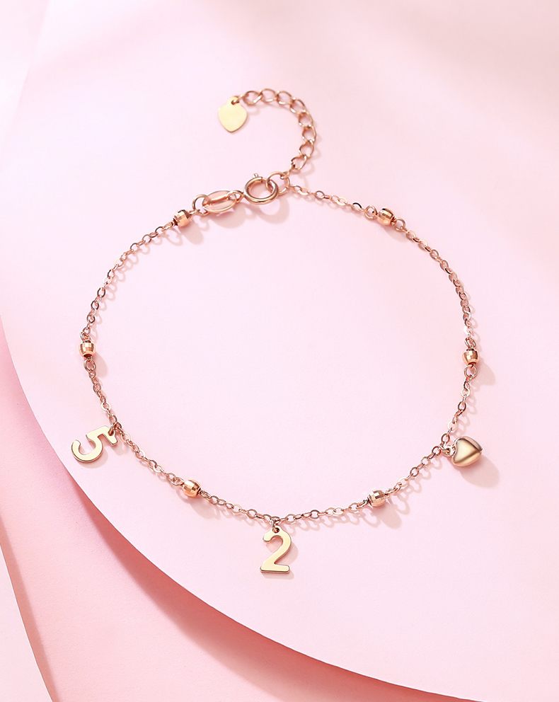 蒂蔻(tico)k金手链 i love u我爱你18k金手链女款生日表白七夕情人节