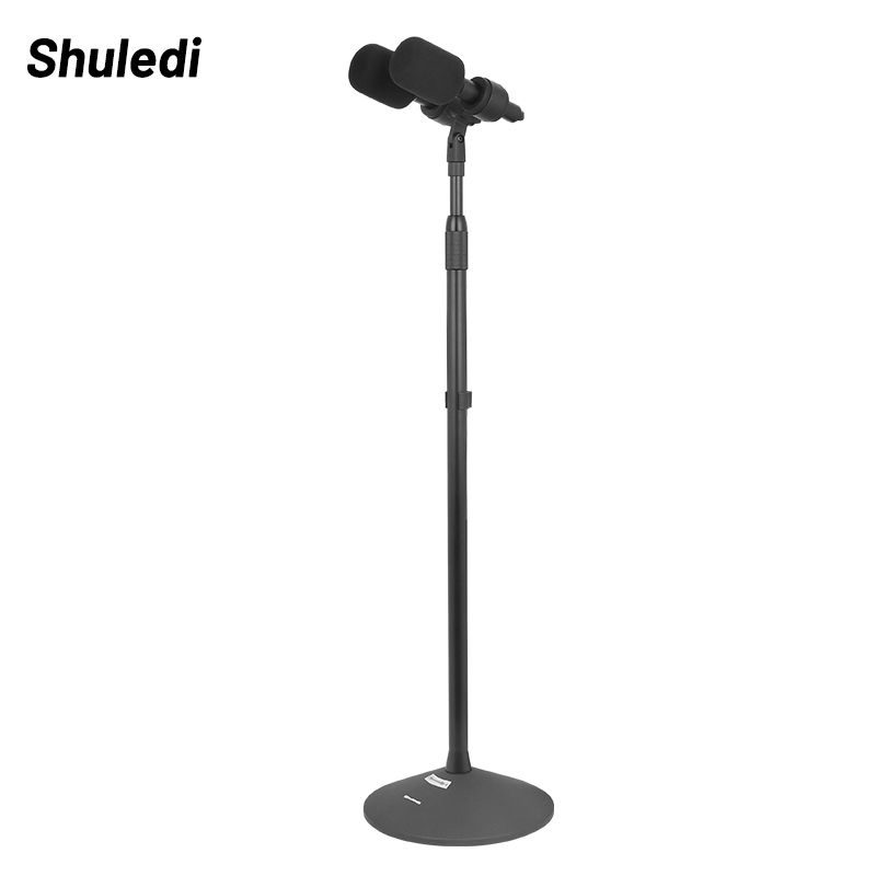 Shuledi QA-700 Domestic Dual-Head Wired Conference Floor Microphone, Podium Host Chorus Microphone for Lectern, Specialized for Mixing Console Audio System, High-End for Schools, Factories, And Government Use