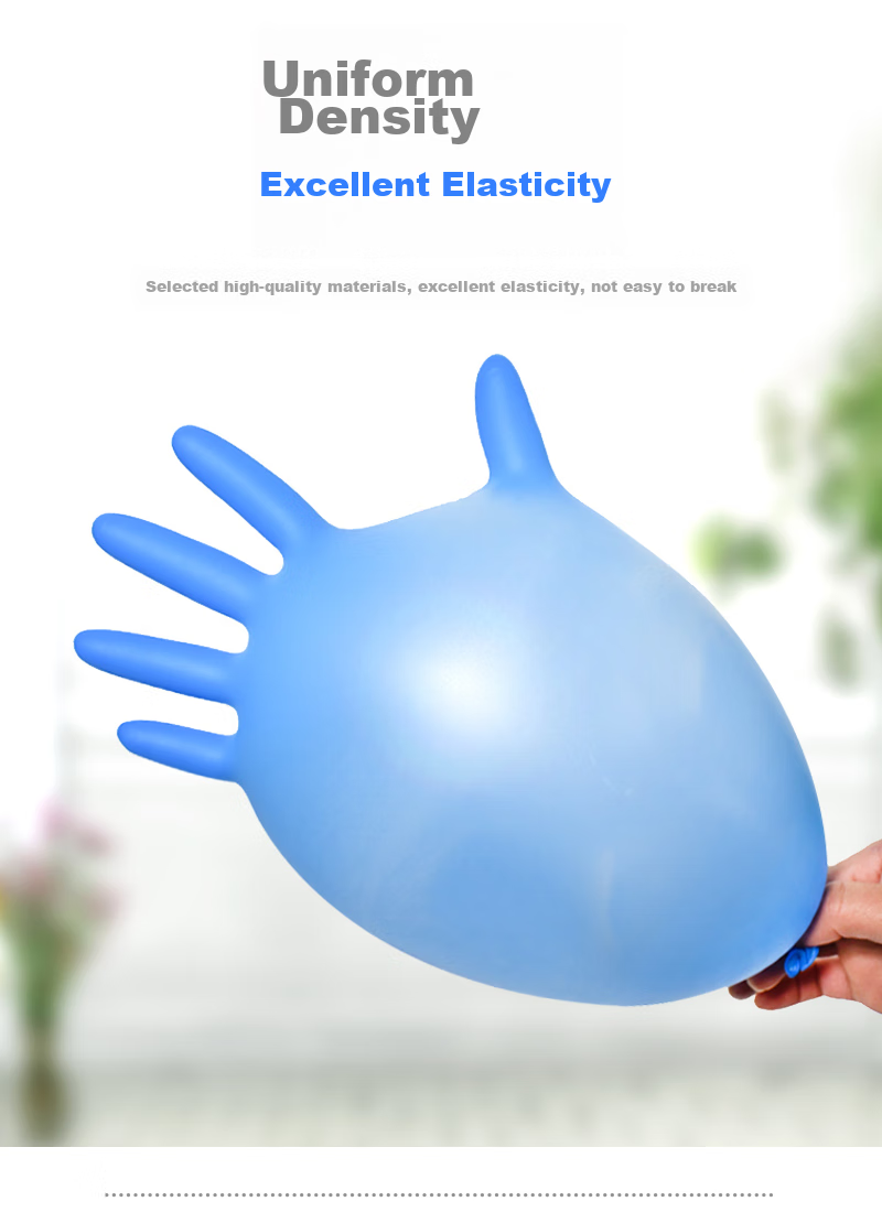 SI&MOOS Disposable Nitrile Gloves, Thickened Type, Waterproof And Stain-Resistant, 100 Pieces, Blue NM909BL, Small Size S 7