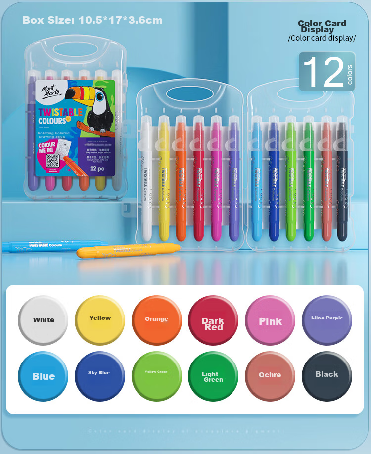 [Low Price Online] Mont Marte (Mont Marte) Colorful Sticks 3-Pack, Drawing Sticks, Rotating Crayons, Children's Oil Pastels, Non-Staining Drawing Sticks Set, Kindergarten Painting Kit Refill P-NX Art Sketching 29