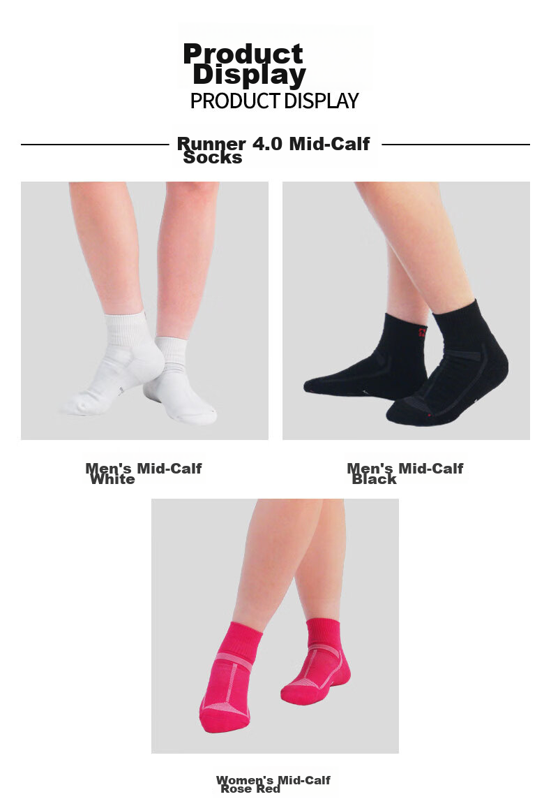 ALPINT MOUNTAIN Aiermont Runner 4.0 Marathon Professional Mid-Calf Running Socks for Men, Sports Socks, Trail Socks, Moisture-Wicking And Sweat-Absorbing 11