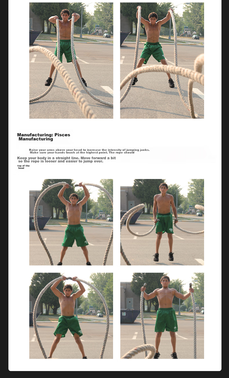 AiMeiShi Combat Rope, Fitness Rope, Physical Training Swinging Rope, Professional Physical Training Rope, Fitness Strength Rope, 9 Meters 14
