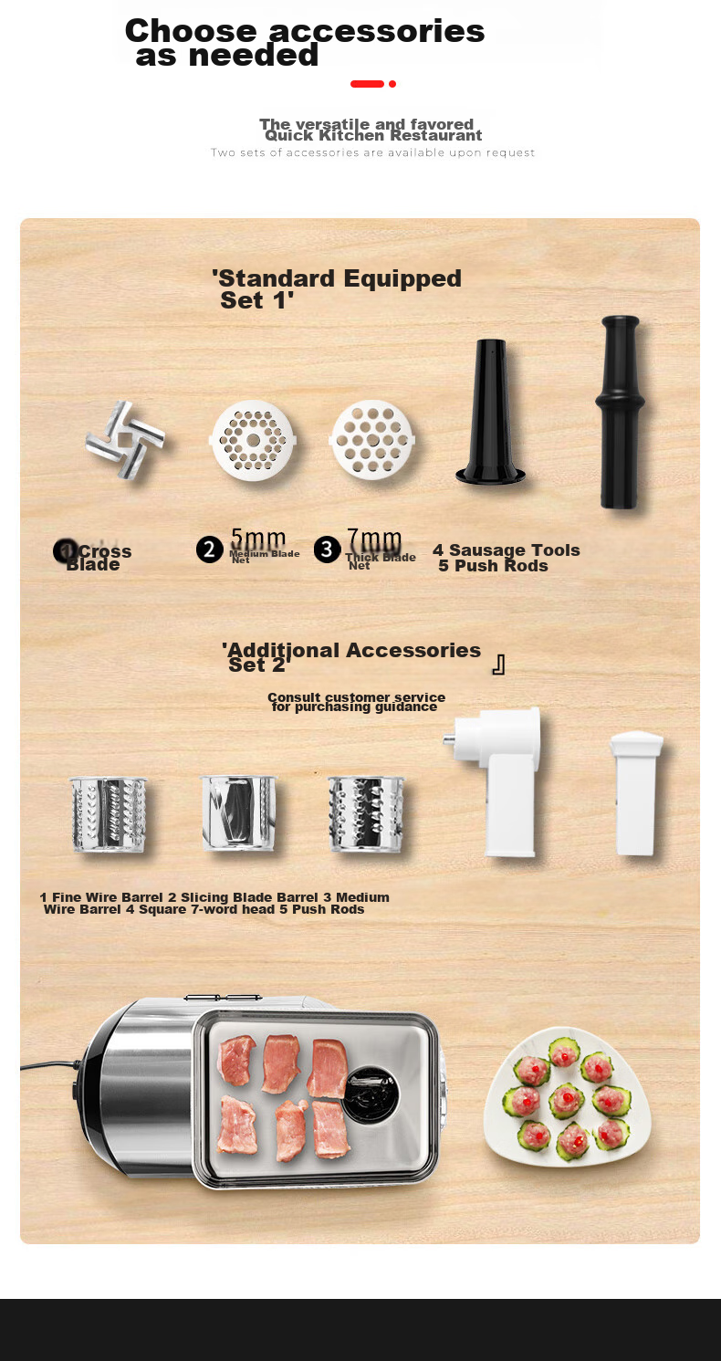 AUX Meat Grinder Sausage Stuffer, Multi-Functional Electric Home And Commercial Use Mincer And Mixer, Meat Chopper, Garlic Crusher, Large 400W Power Sausage Stuffing Machine for Sausages And Sausage Casings 3
