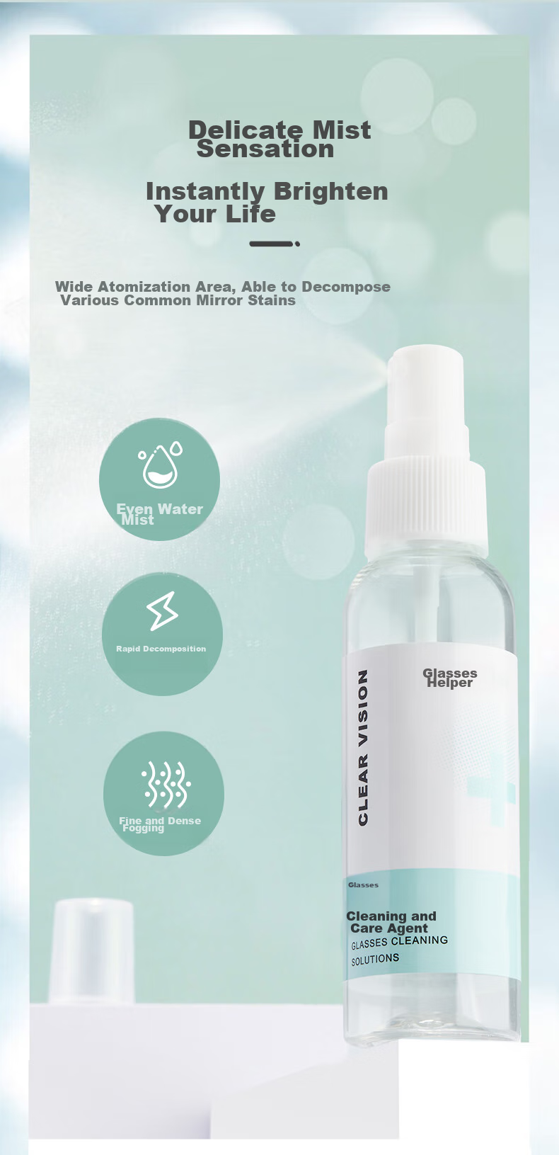 Yanjingbang Baodao Eyeglass Cleaning Solution, Lens Cleaner Spray for Glasses, Phones, Computer Screens, Eyeglass Lenses, 2 Bottles 6