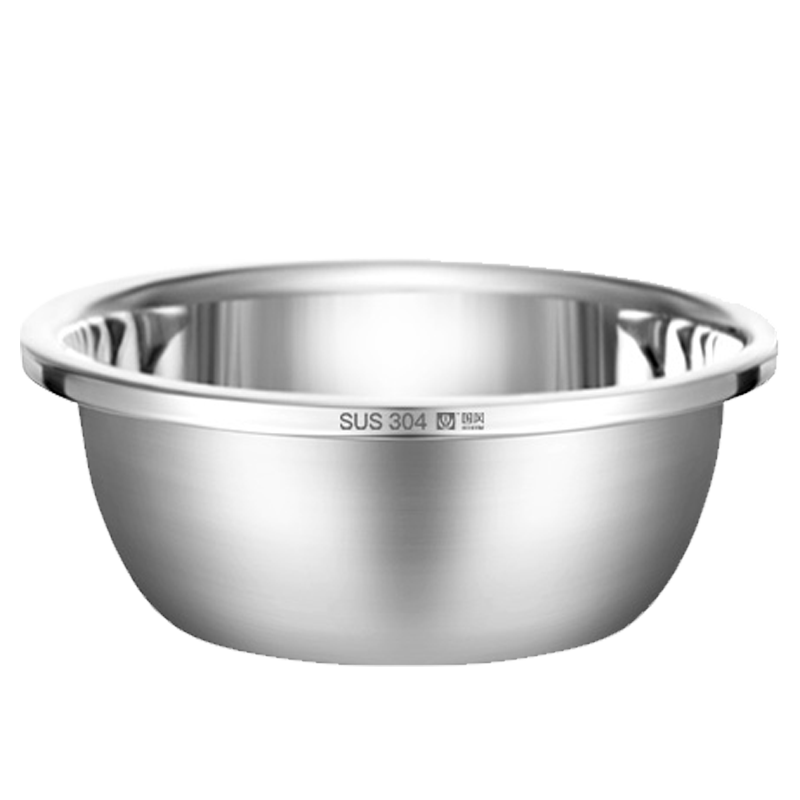 Guofeng 304 Stainless Steel Basin Hot Pot Induction Cooker Soup Pot 32cm Vegetable Washing Basin Salad Basin Dough Mixing Basin