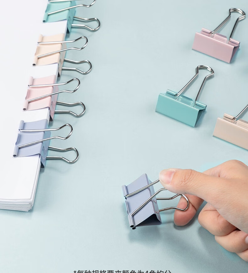 Deli 24 Pieces, 41mm Large Morandi Color Fashionable Long Tail Binder Clips, Upgraded New Color Scheme, 24 Pieces/tube, 8552A 8