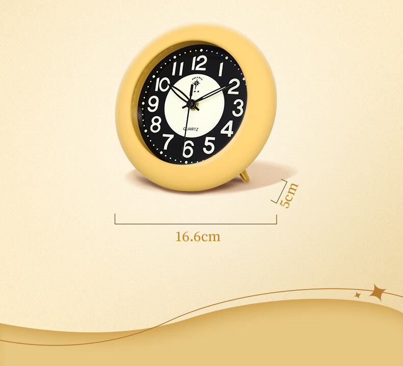 POLARIS Luminous Accurate Time Bedroom Clock Stand Clock with Good Feel Waterproof Bathroom Wall Clock 17cm Gold [Back to School Season] 6