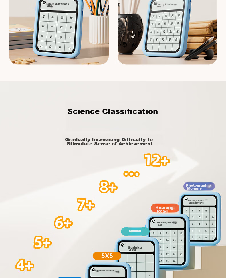 TEN-WIN Children's Concentration And Memory Training Device, Elementary School Student Logical Thinking Smart Touchscreen Early Education Learning Machine, SZ1005-3 Sky Blue 6