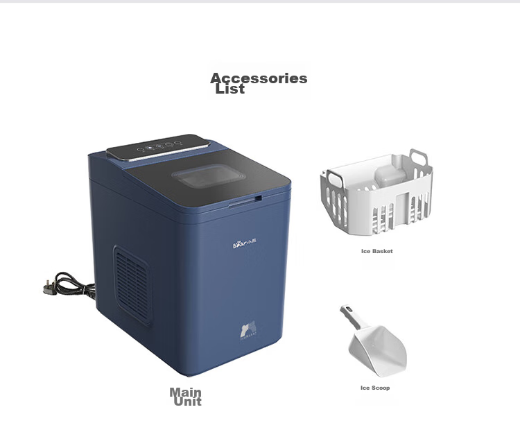 Bear Ice Maker, Home Mini Portable Ice Machine, Fully Automatic Cleaning All-In Ice Cube Maker, Office Dorm Chewing Ice Small Electronic Pop-Up Ice ZBJ-C01C5 21