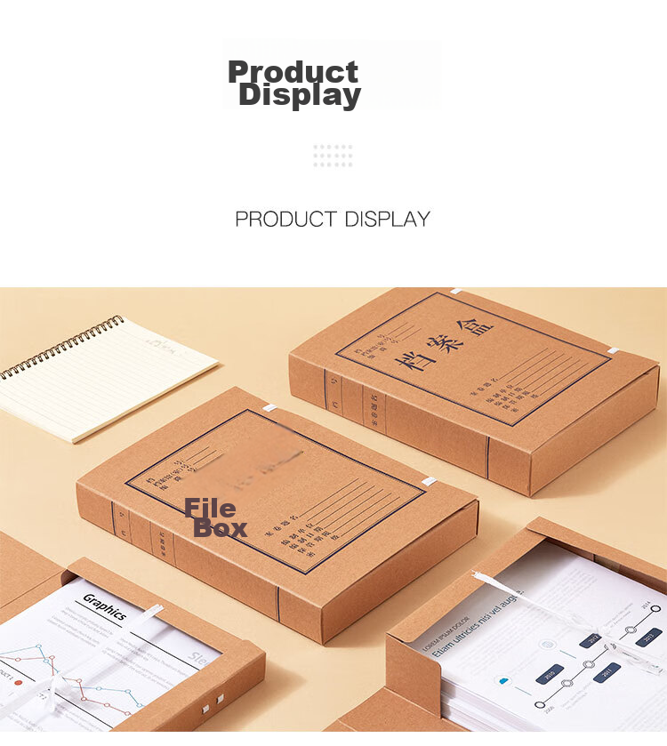 COMIX 10 Pieces 40mm Mixed Pulp 250g Kraft Paper File Boxes Document Storage Boxes for Party Building, Finance, Student Exam Storage EA1024-10 10