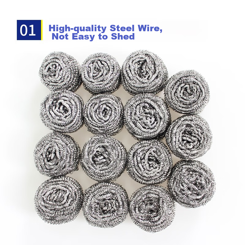 Yessel Steel Wool Scrubbers, 40 Count, Commercial Use, Degreasing, Low Shedding, Stainless Steel Metal Cleaning Balls, Kitchen Dishwashing Brush for Pots And Pans