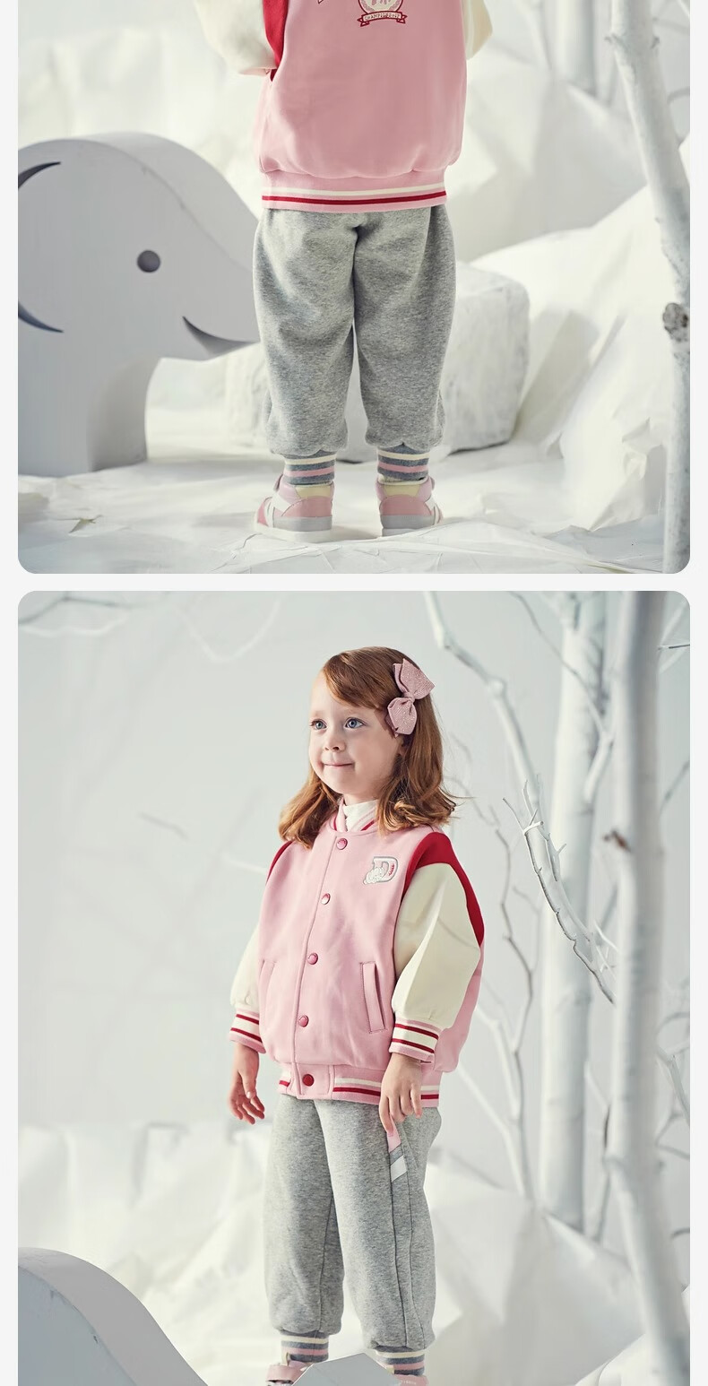 DAVE & BELLA Girls' Fleece-Lined Baseball Jacket Kids Boys Autumn Toddler Baby Jacket 5