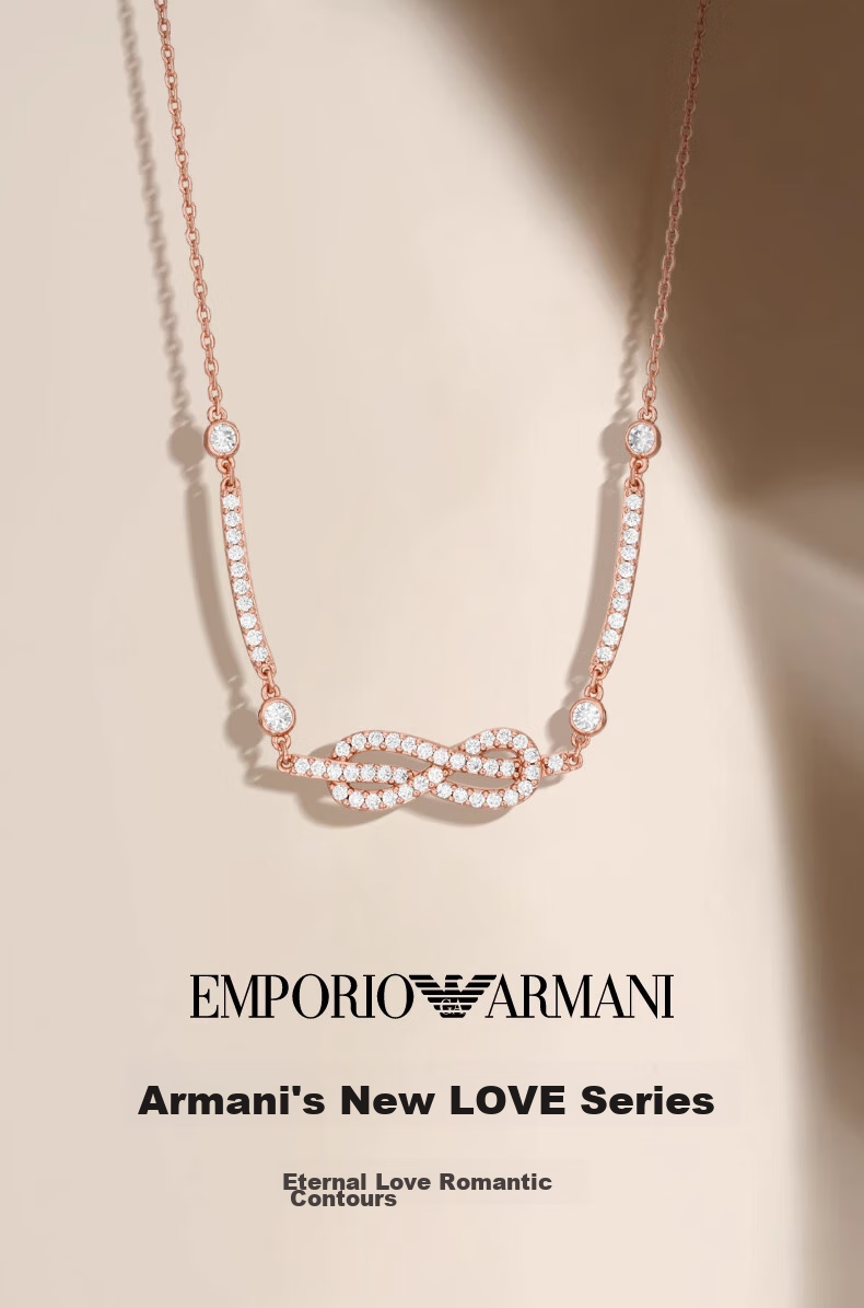 EMPORIO ARMANI Women's Necklace, Infinite Love Zirconia Necklace, Birthday Gift for Girlfriend, EGS3108221 1