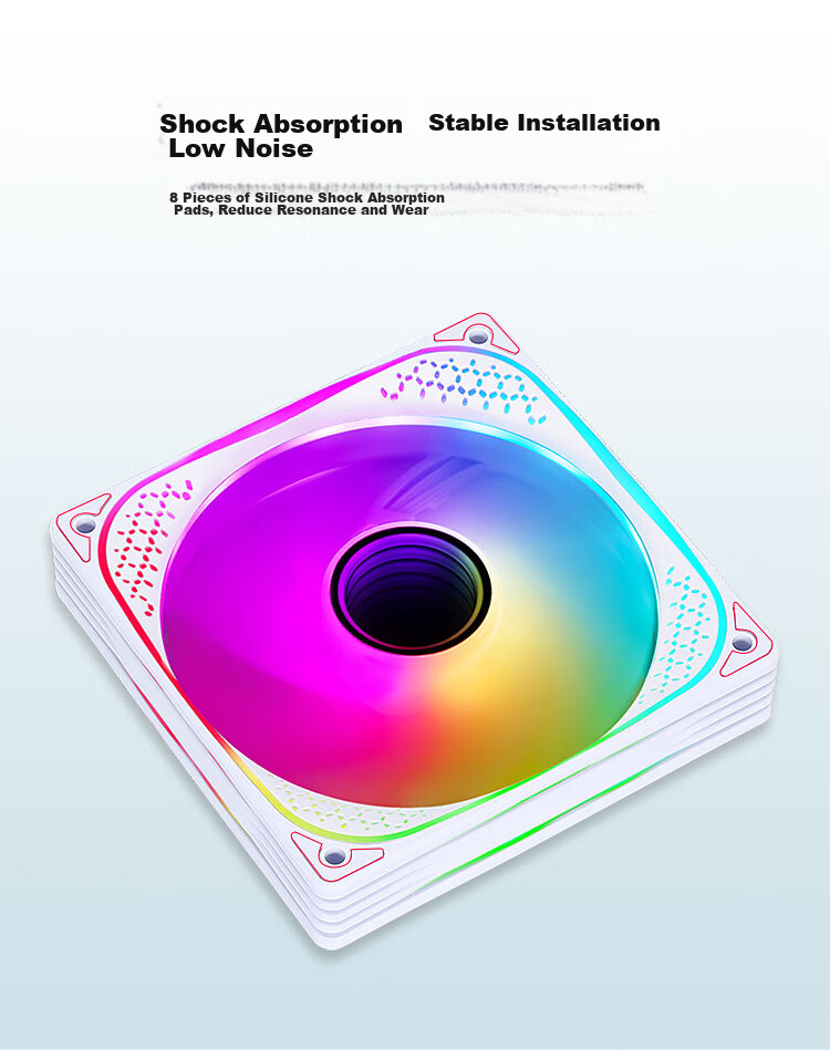 SAMA Jingjie 1st Generation Black 12cm Case Fan, ARGB Infinite Mirror Light/5V3P Godlight Synchronization/Little 4P-PWM Speed Control/Hydraulic Bearing/Standard Shock Absorption Pad 5