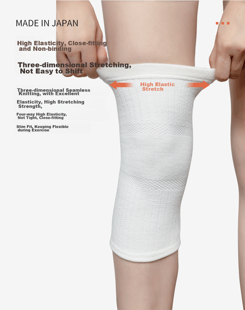 D&M Far-Infrared Warm Knee Pads for Cold Legs, Arthritis, Middle-Aged And Elderly, Thick Leg Guards, Winter Season, Imported from Japan, Single Piece 9